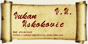Vukan Uskoković vizit kartica